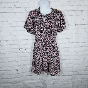 TOPSHOP Willow Floral Angel Sleeve Semi-Sheer Satin Midi Maxi Dress 4 US 8 UK 36